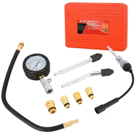 9PCS Petrol Gas Engine Cylinder Compression Tester Kit