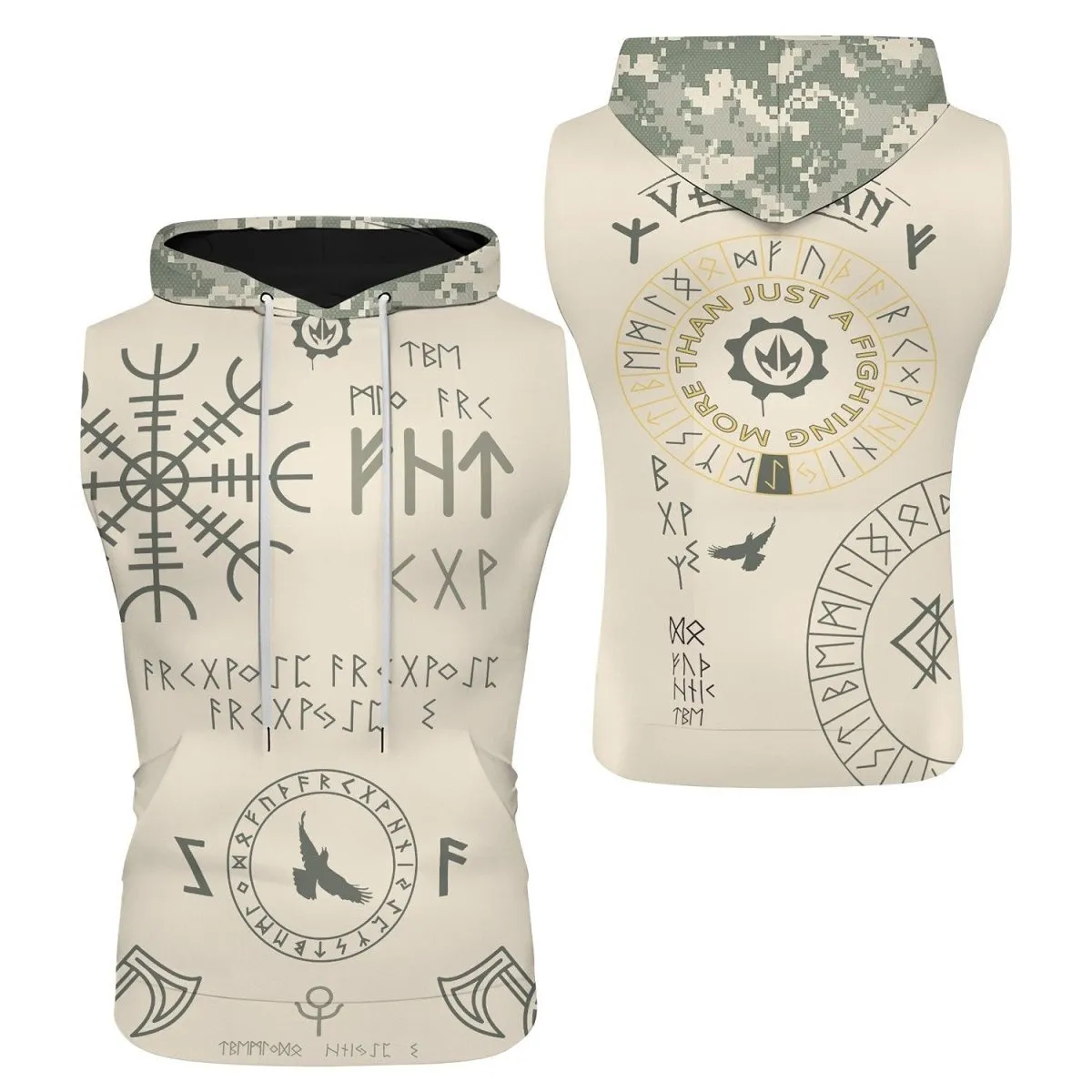 Army Veteran Viking Sleeveless Pullover & Zip Hoodie