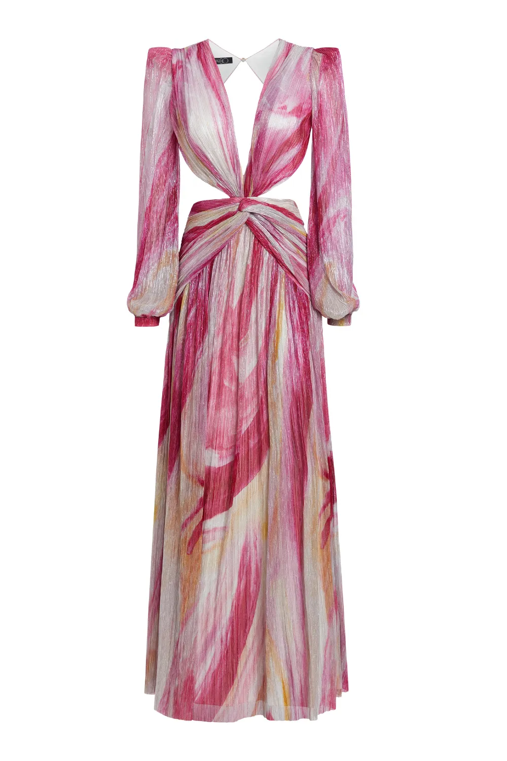 Aura Metallic Plunge Maxi Dress