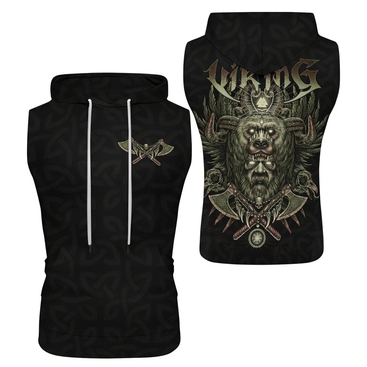 Berserker Warrior Sleeveless Pullover & Zip Hoodie
