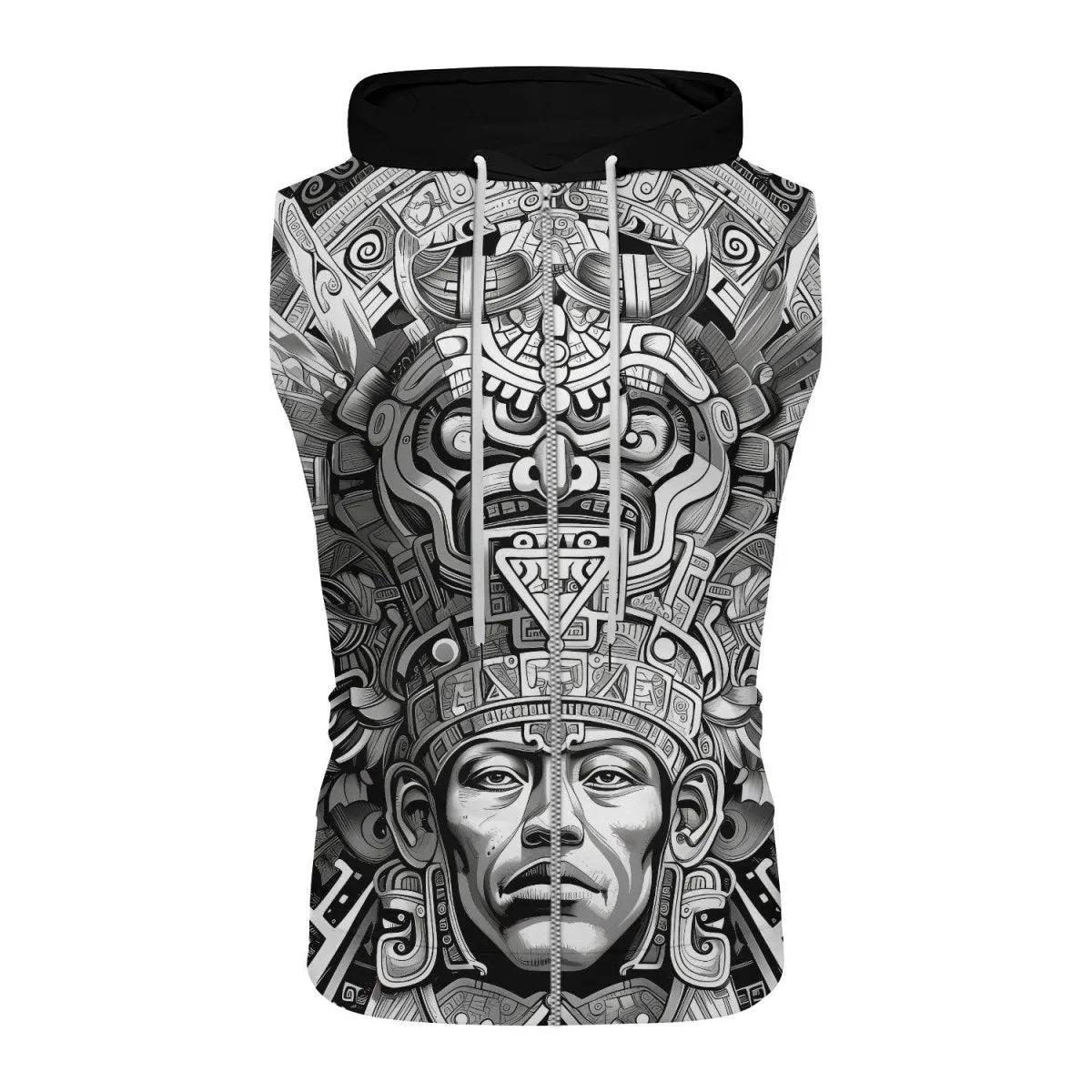 Brave Aztec Warrior Sleeveless Pullover & Zip Hoodie