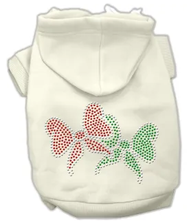 Christmas Bows Rhinestone Hoodie Cream XS (8)