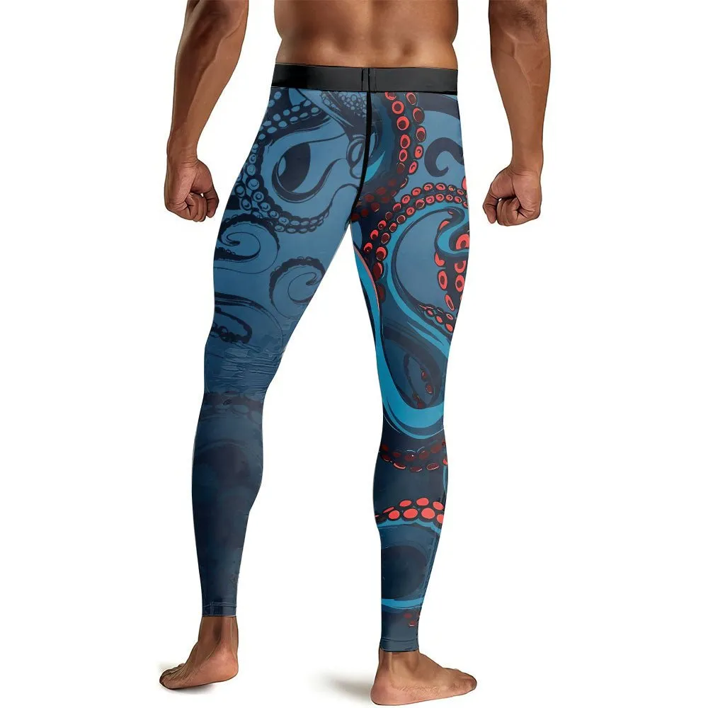 Dark Sea Octopus Men's Compression Leggings