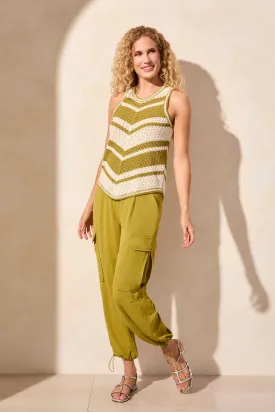 Flowy Cargo Pant /Bungee Cord-Aloe Leaf