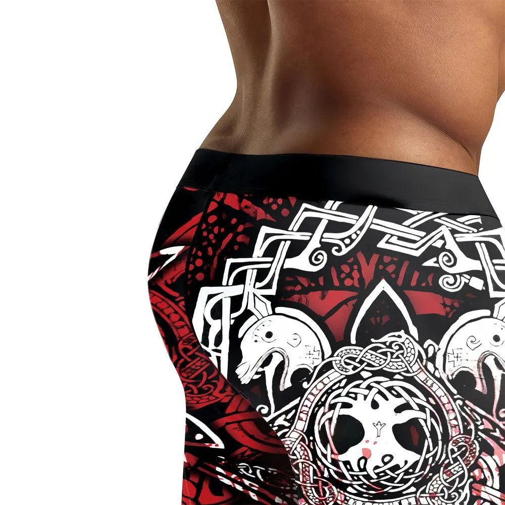 Geri & Freki Blood Tattoo Viking Men's Compression Leggings