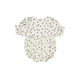 Quincy Mae Cosette Romper - Navy Dot