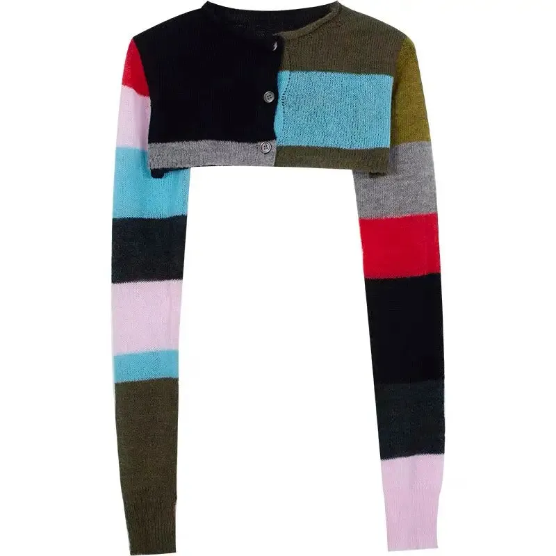 Retro Stripe Cropped Sweater