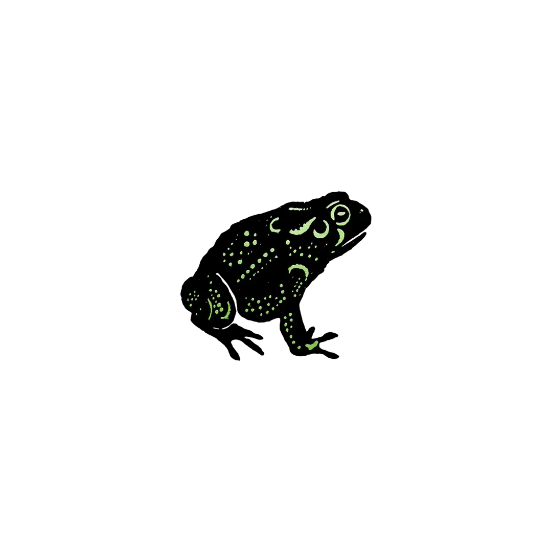 Speckled Foil Frog Tattoo