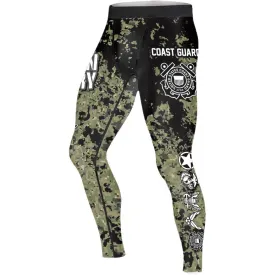 Veteran Coast Guard Camouflage Men's Compression Leggings