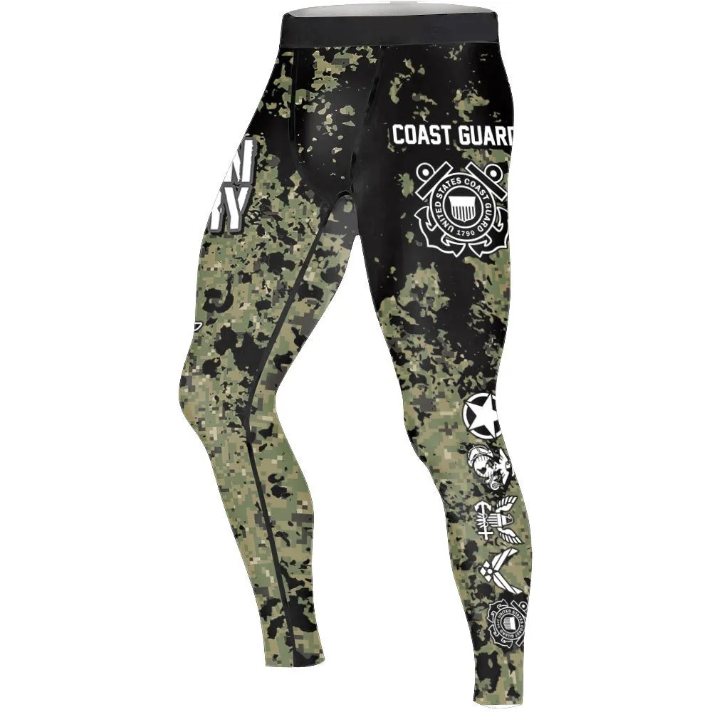 Veteran Coast Guard Camouflage Men's Compression Leggings