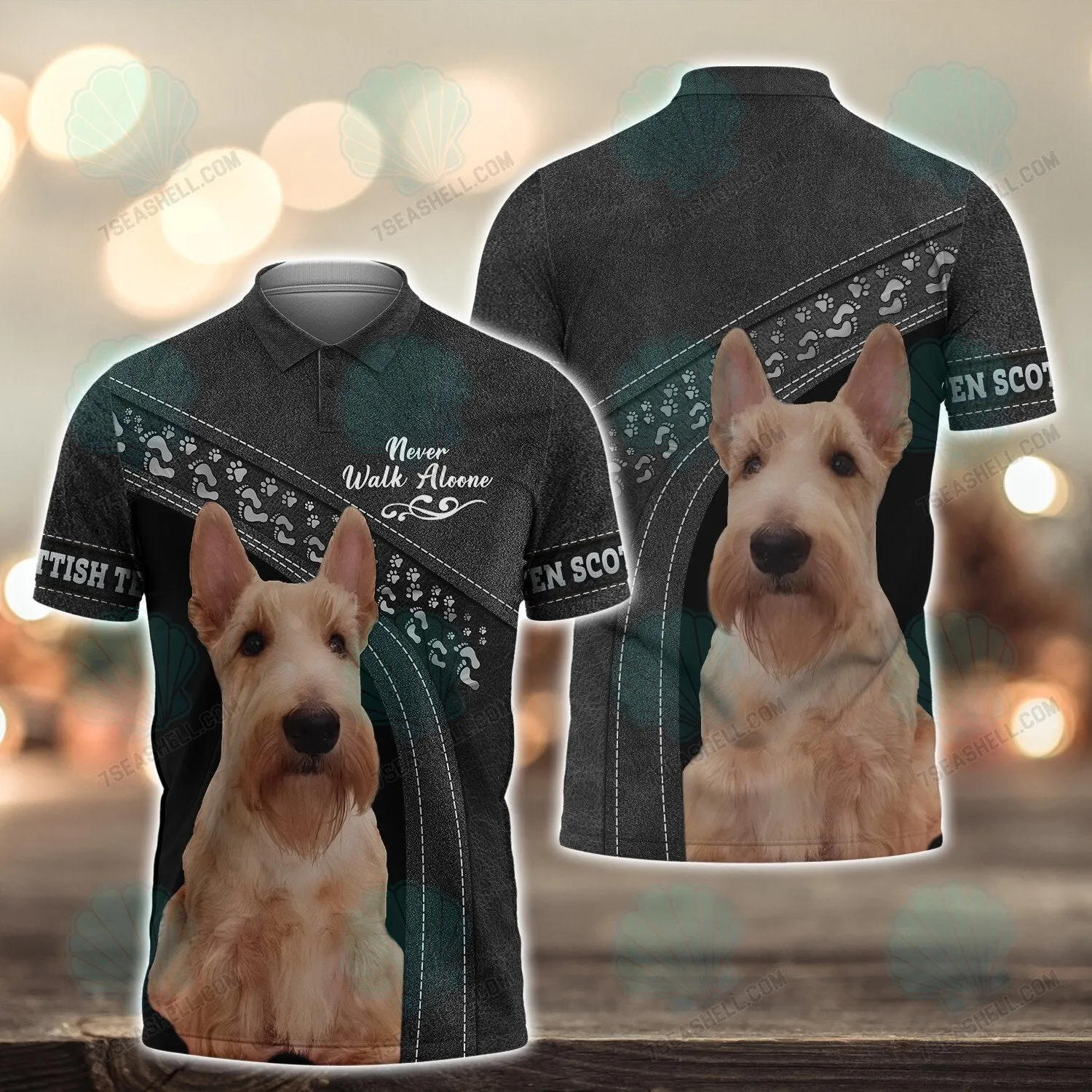 Wheaten Scottish Terrier Love Never Walk Alone Shirt, Christmas Dog Memorial Gifts for loss of Dog