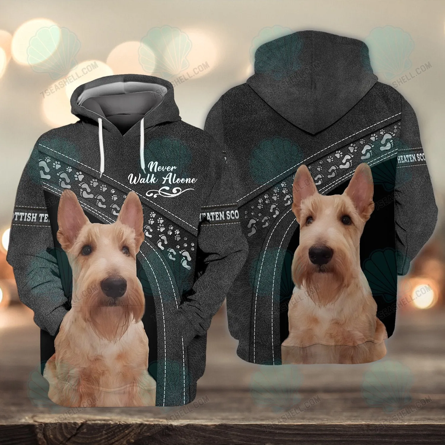 Wheaten Scottish Terrier Love Never Walk Alone Shirt, Christmas Dog Memorial Gifts for loss of Dog