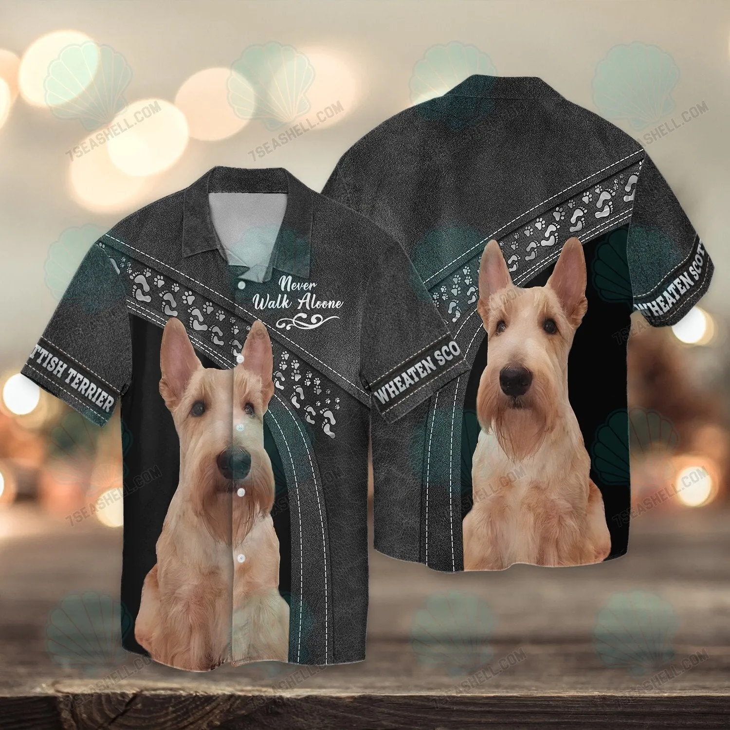 Wheaten Scottish Terrier Love Never Walk Alone Shirt, Christmas Dog Memorial Gifts for loss of Dog