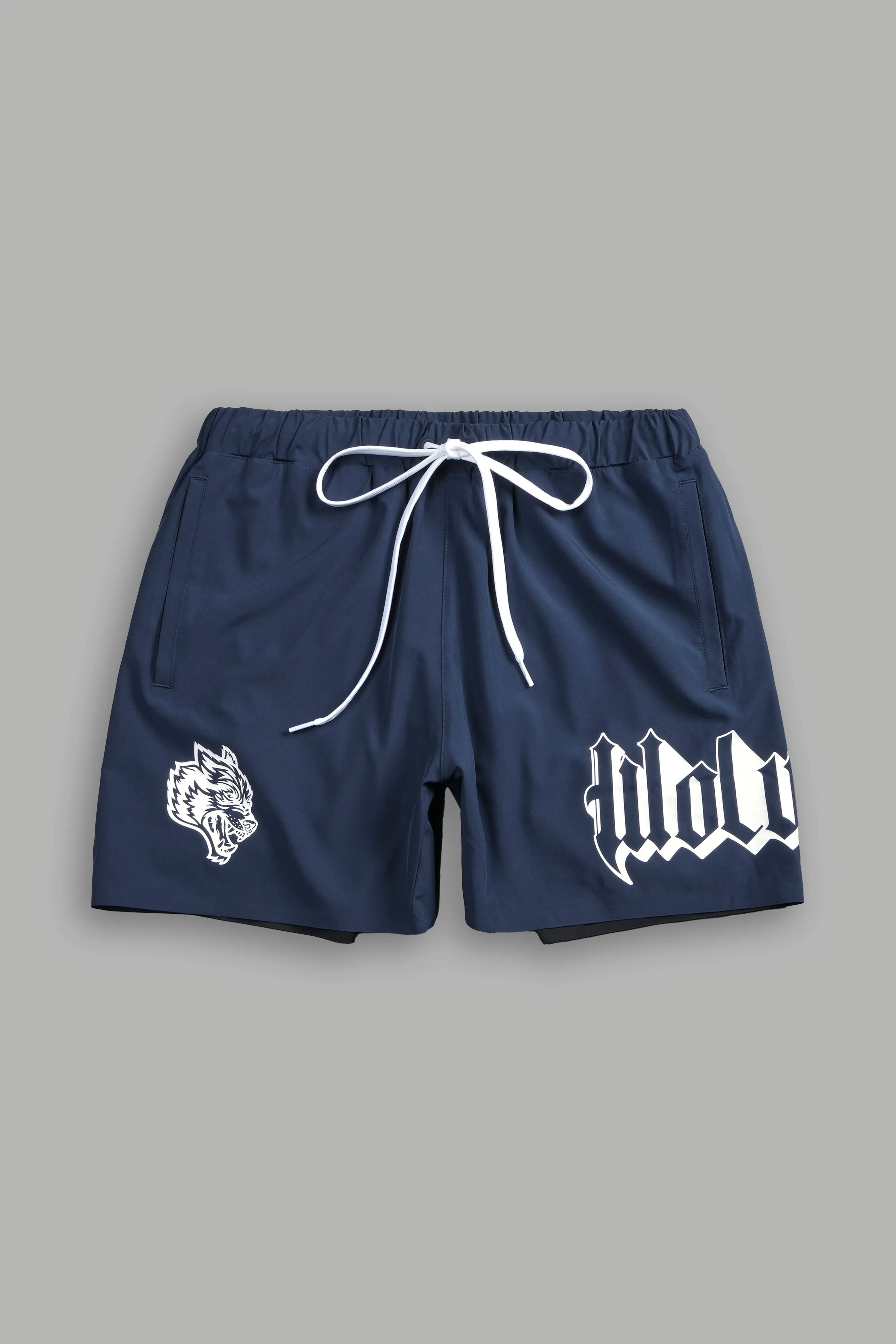 Wolves Represent Compression Shorts in Storm Blue